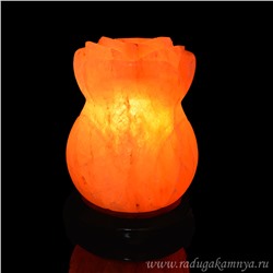 Солевая лампа "Розочка" малая 110*110*145мм 1,5-2кг, свечение белое.