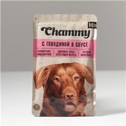 Влажный корм Chammy для собак, говядина в соусе, 85 г