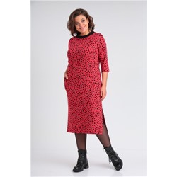 Платье  Michel chic артикул 2141 красный-леопард