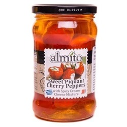 Красный    перец  с  сыром  в  масле    "    Almito    "  стекло  270  г