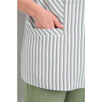 Блуза, брюки, жакет  Tensi артикул 374 зелёный+белый