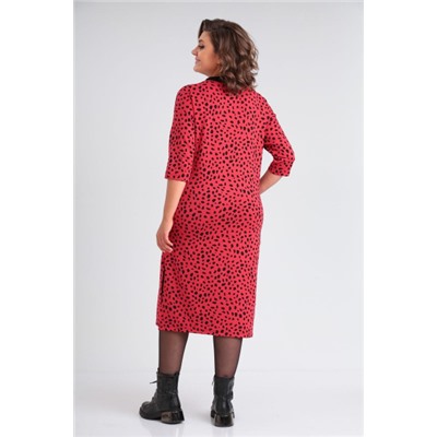 Платье  Michel chic артикул 2141 красный-леопард