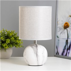 Настольная лампа "Линен" E14 40Вт белый-серый 15х15х28 см RISALUX