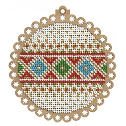 Набор для вышивания бисером на деревянной основе "Новогодний праздник"