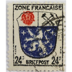 Марка 24 рейхспфенинга, Германия, Французская оккупация, Герб Саара 1945 год