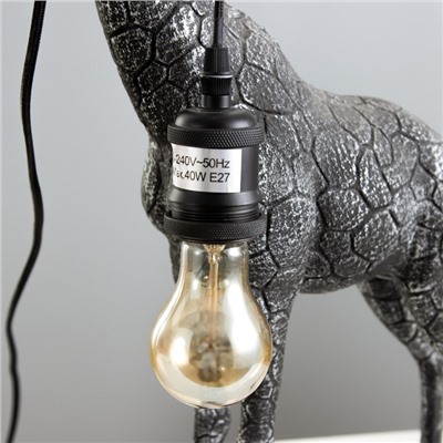 Настольная лампа "Жираф" Е27 40Вт чёрный с серебряной патиной 39,5х24х67 см RISALUX