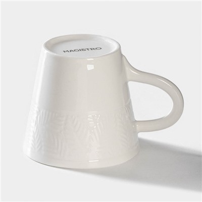 Чашка фарфоровая кофейная Magistro Сrotone, 100 мл, цвет белый