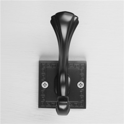 Крючок мебельный CAPPIO CKD028 ETERNITY, двухрожковый, черный