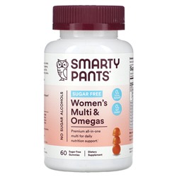 SmartyPants Женский мультивитамин & Омега, без сахара, апельсин - 60 жевательных конфет - SmartyPants
