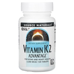 Source Naturals Витамин K2 Advantage, 2200 мкг, 120 таблеток
