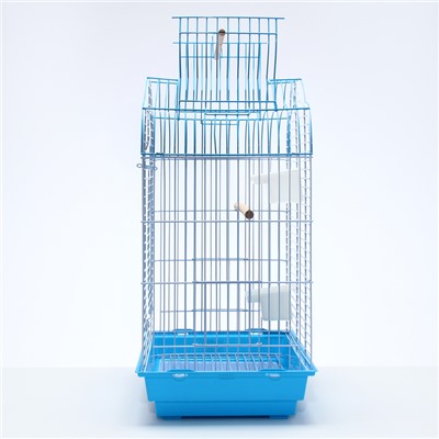 Клетка для птиц Bd-3/1o, раскрывающаяся крыша, 47,5 х 37 х 70 см, голубая (фасовка 6 шт)