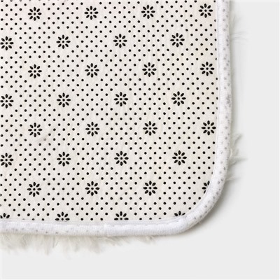 Набор ковриков для ванной и туалета Доляна «Плюшевый», 3 шт, 80×49, 40×49, 40×35 см, цвет белый