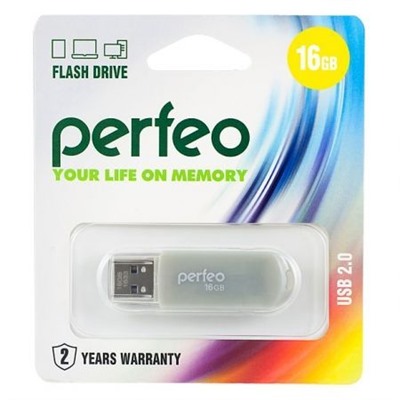 16Gb Perfeo C03 Gray USB 2.0 (PF-C03GR016)