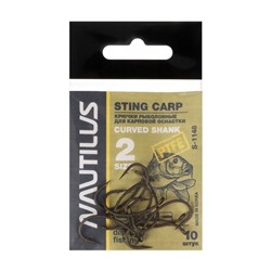 Крючок Nautilus Sting Carp Curved Shank S-1148PTFE, № 2, 10 шт.