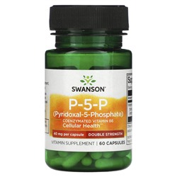 Swanson P-5-P, двойная сила, 40 мг в капсуле, 60 капсул - Swanson