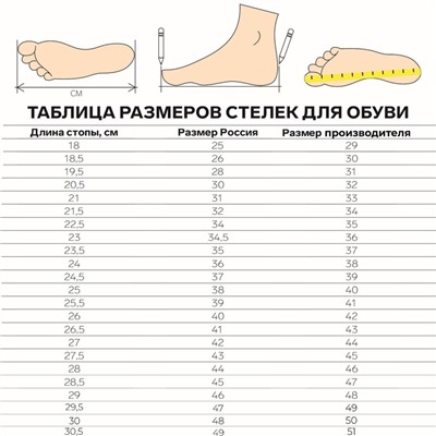 Стельки для обуви, универсальные, р-р RU до 45 (р-р Пр-ля до 46), 28,5 см, пара, цвет коричневый