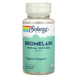 Solaray Бромелайн, 1000 мг, 60 растительных капсул (500 мг, 1200 GDU на капсулу)