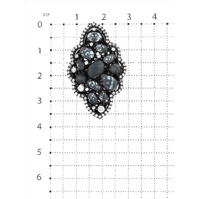 Кольцо из серебра с пл.кварцем цв.лондон-топаз и фианитами родированное 925 пробы мк-1405405р111