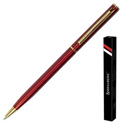 Ручка подарочная шариковая BRAUBERG "Slim Burgundy", корпус бордо, линия письма 0,7 мм, 141403