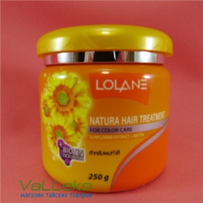 Маска для сухих и окрашенных волос с экстрактом семян подсолнечника Lolane Hair Treatment For Color Care Sunflower 250 гр