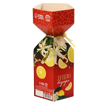 Новый год! Чай чёрный, с лимоном, в коробке конфете «Тёплого праздника» , 100 гр.