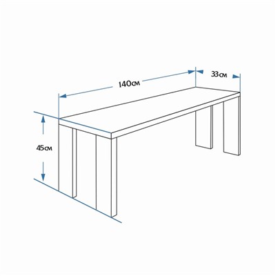 Лавка деревянная из полока 140 х 33 х 45 см, Добропаровъ, для бани, для дачи
