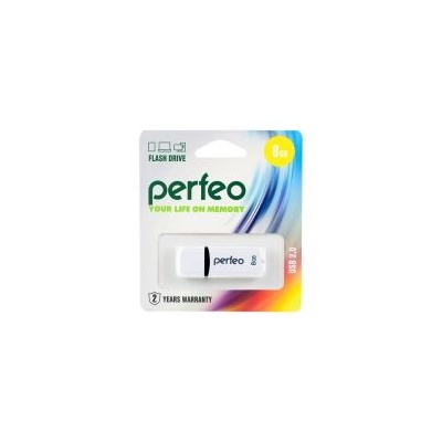 8Gb Perfeo C02 White USB 2.0 (PF-C02W008)