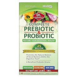 Olympian Labs Комплекс Пребиотик и Пробиотик - 30 вегетарианских капсул - Olympian Labs