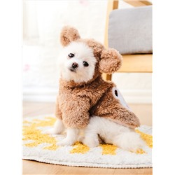Cartoon Bär bestickter Kapuzenpullover für Haustiere, warmes Teddybär Kostüm für Haustiere