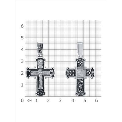 Крест из серебра частичное чернение литье