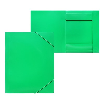 Папка-короб на резинке А4, 500мкм, Calligrata, корешок 25 мм, до 230 листов, тиснение "песок", зеленая