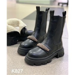 Fashion K-827Z Ботинки женские чер иск кожа, подклад нат шерсть