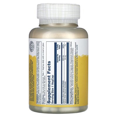 Solaray Буферизованный витамин С, 800 мг, 90 растительных капсул