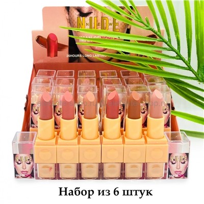 Набор матовых помад Iman of Noble Nude New 26 Hours Long Lasting, 6 штук