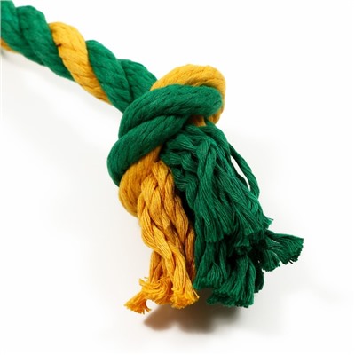 Грейфер канатный Doglike Dental Knot 2 узла, 330*40*40, желтый/зеленый