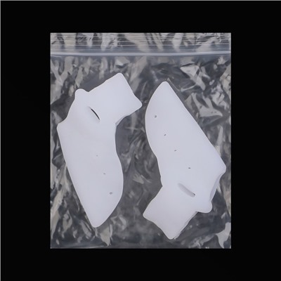 Корректоры-разделители для пальцев ног, с накладкой на косточку большого пальца, 1 разделитель, силиконовые, 7,5 × 6 см, пара, цвет белый