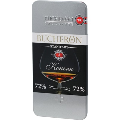 BUCHERON. Standart. Горький 72% с коньяком 100 гр. жест.банка