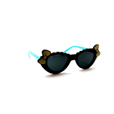 Детские солнцезащитные очки 2 бантика черный голубой