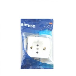 Розетка SIMON 15мех.роз.СУ 1 мест.бел. (земля поликарбонат осн.)  1591432-030