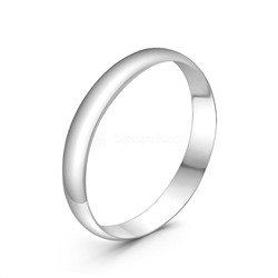 Кольцо обручальное из серебра родированное 925 пробы 1-007шр