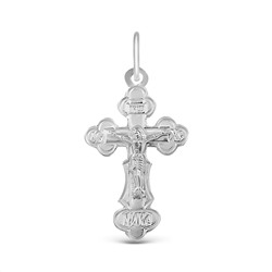 Крест из серебра родированный - 2,6 см 925 пробы К2-188р