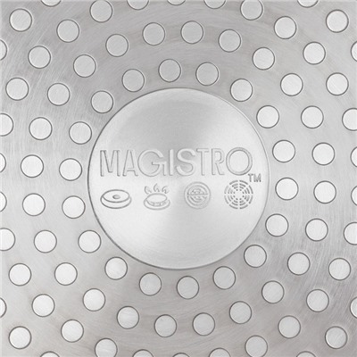 Сковорода кованая Magistro Granit, d=20 см, съёмная ручка soft-touch, антипригарное покрытие, индукция, цвет чёрный