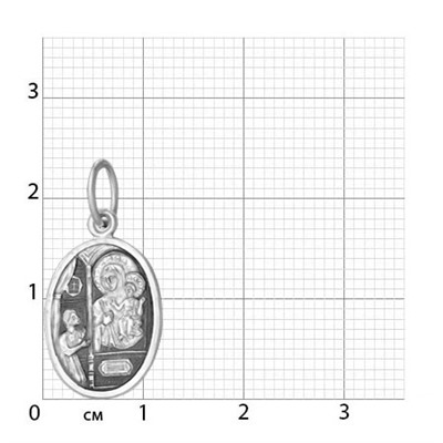 Образ (БМ Нечаянная Радость) из серебра частично черненый штампованный