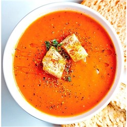 Крем-суп Томатный с фасолью, гренками и мясом быстрого приготовления (1 порция)
