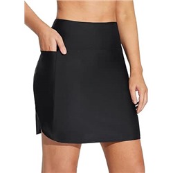 BALEAF Women's 2024 17" Swim Skirt Bottoms High Waisted Modest Bathing Suit Skirt Tummy Control Swim Bottoms