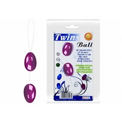 Анальный бисер из 2-х яиц "Twins Ball" фиолетовый