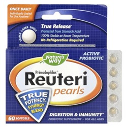 Nature's Way Primadophilus Reuteri Pearls, 60 Softgels