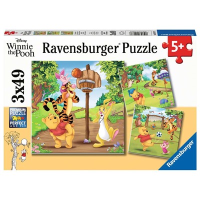 Ravensburger. Пазл карт. 3x49 арт.05187 "Винни Пух -День спорта"