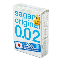 SAGAMI Original 002 полиуретановые ультратонкие с дополнительной смазкой, 3 шт