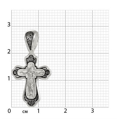 Крест (Свт.Николай) из серебра частичное чернение литье